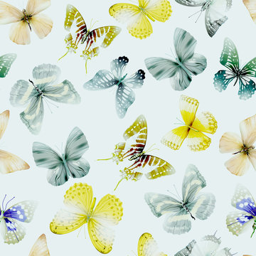butterfly watercolor seamless