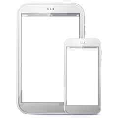 Tablet Computer and Mobile Phone Vector illustration.
