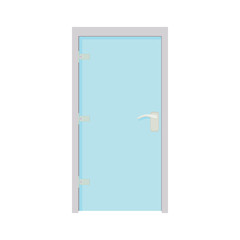 Glass door icon, cartoon style