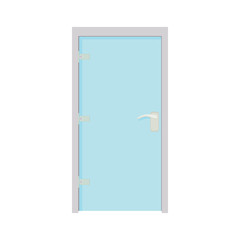 Glass door icon, cartoon style