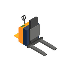Forklift loader icon, isometric 3d style