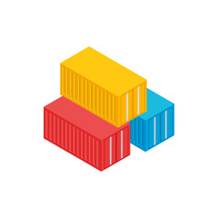 Fototapeta premium Cargo containers icon, isometric 3d style