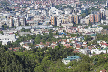 Obraz premium Aerial view of the city centre of Skopje - Macedonia