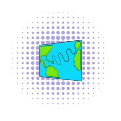 Christopher Columbus first voyage map icon