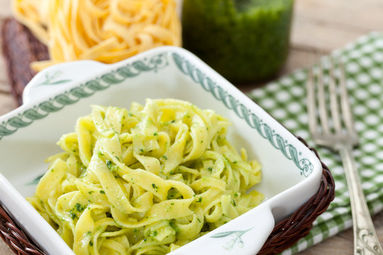 Homemade Pappardelle With Pesto