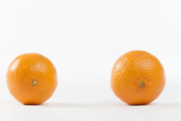 Closeup on Orange Clementines in Bright Studio