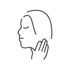 Otolaryngology, Sore throat icon, line icon Style