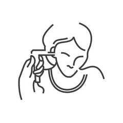 Otolaryngology, Ear endoscopic icon, line icon Style