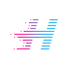 Abstract letter H logo,fast speed, moving,delivery,Digital