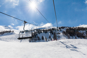 Fototapeta na wymiar Ski resort Les Orres, Hautes-Alpes, France