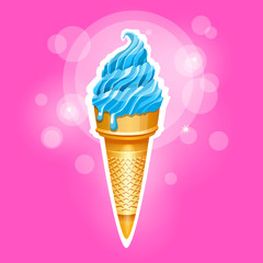 Ice Cream Colorful Dessert Flat