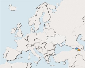 Mappa EU bianca e colore Armenia