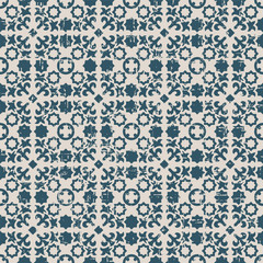 Fototapeta premium Seamless worn out antique background 074_star geometry kaleidoscope