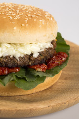 Tasty and appetizing hamburger cheeseburger