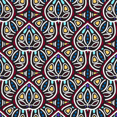 abstract leaves ornament seamless pattern