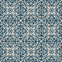 Seamless worn out antique background 082_vine spiral flower kaleidoscope