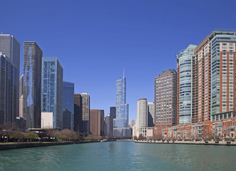 Obraz premium River view of Chicago