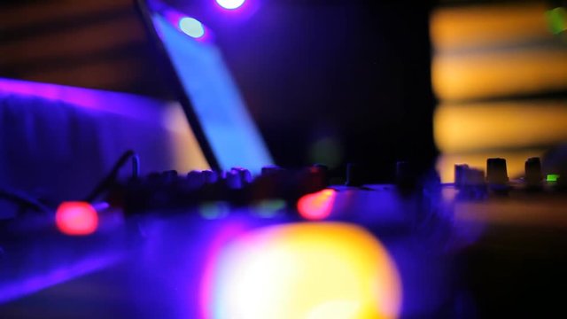 A DJ console in the night club