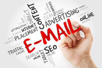 Hand writing E-MAIL word cloud, business concept