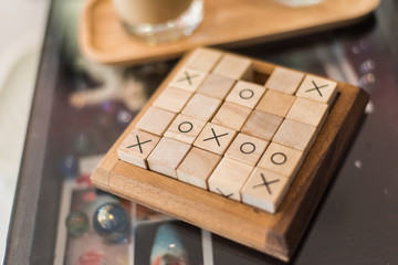 Wood sudoku board and tiles