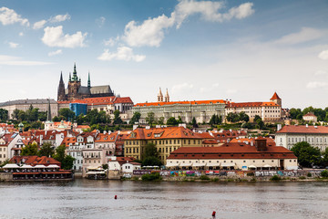 Obraz premium PRAGUE, CZECH REPUBLIC - JULY 18: View to the Vltava River from