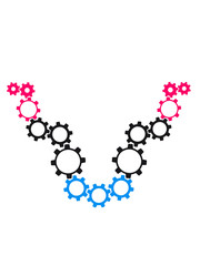 line series gears machine clockwork turn mechanically cool chain necklace