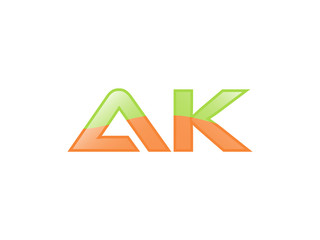 Green Orange shiny AK letters