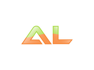 Green Orange shiny AL letters