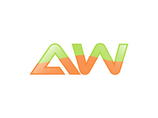 Green Orange shiny AW letters