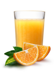 Glass with fresh orange juice