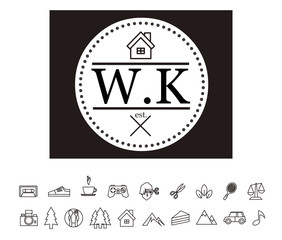 WK Initial Logo for your startup venture