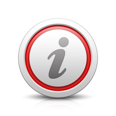 Information – Light gray button with reflection & red