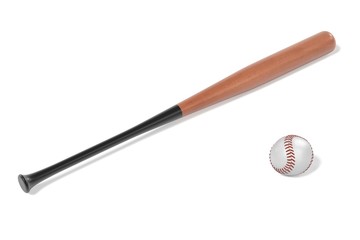 3d rendering of baseball with bat