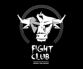 Emblem, symbol, logotype, sign, badge, sticker, poster, bull, buffalo, cow.  - 108551494