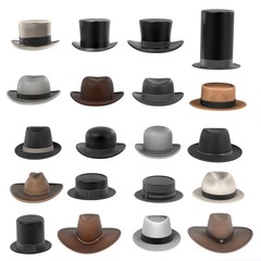 3d renderings of male hats