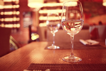 Glassware in the interior of the restaurant