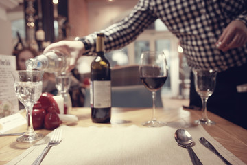 waiter in the restaurant caters