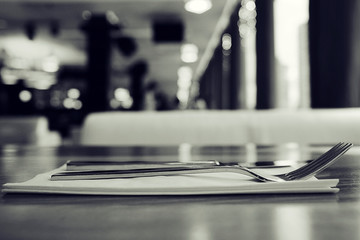 Monochrome still life restaurant