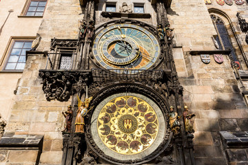 Exterior views of buildings in Prague