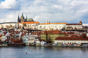 Naklejka na ściany i meble Exterior views of buildings in Prague