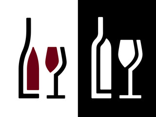 Bottle of wine and glass