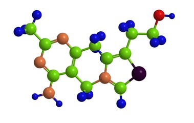 Molecular structure of thiamine (vitamin B1)