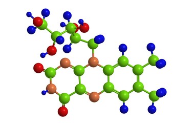Molecular structure of riboflavin (vitamin B2)