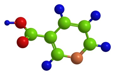 Molecular structure of nicotinic acid (vitamin B3)