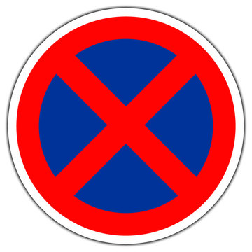 Panneau routier en france: Arrêt et stationnement interdits