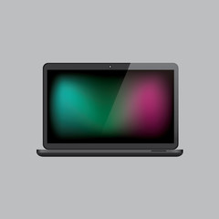 Realistic laptop vector icon