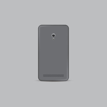 Realistic Backside Smartphone Vector Icon