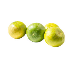 Four lemons isolated on a white background