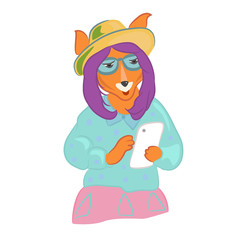 Beautiful vector drawing of fox