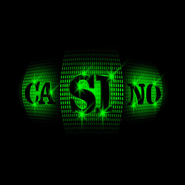 Casino slot machine. Neon vector illustration